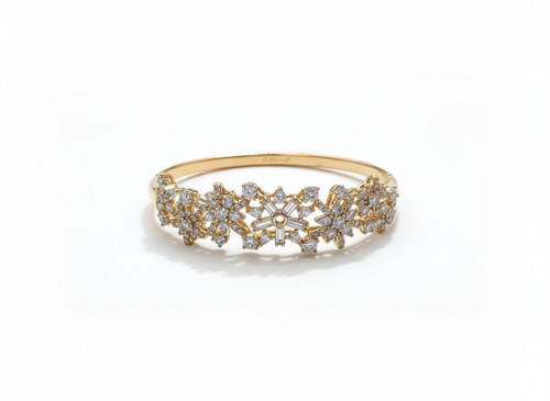 دستبند النگویی ژوپینگ مدل فلاوربرفی نگیندار